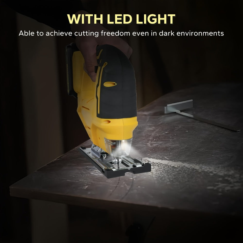 Cordless Jigsaw Compatible with DeWalt 20V Battery - Variable Speed 0-2700 RPM, 80mm Cutting Depth, LED Work Light, 0°-45° Bevel, 3 Orbital Settings for Wood Metal PVC Cutting - product image 9