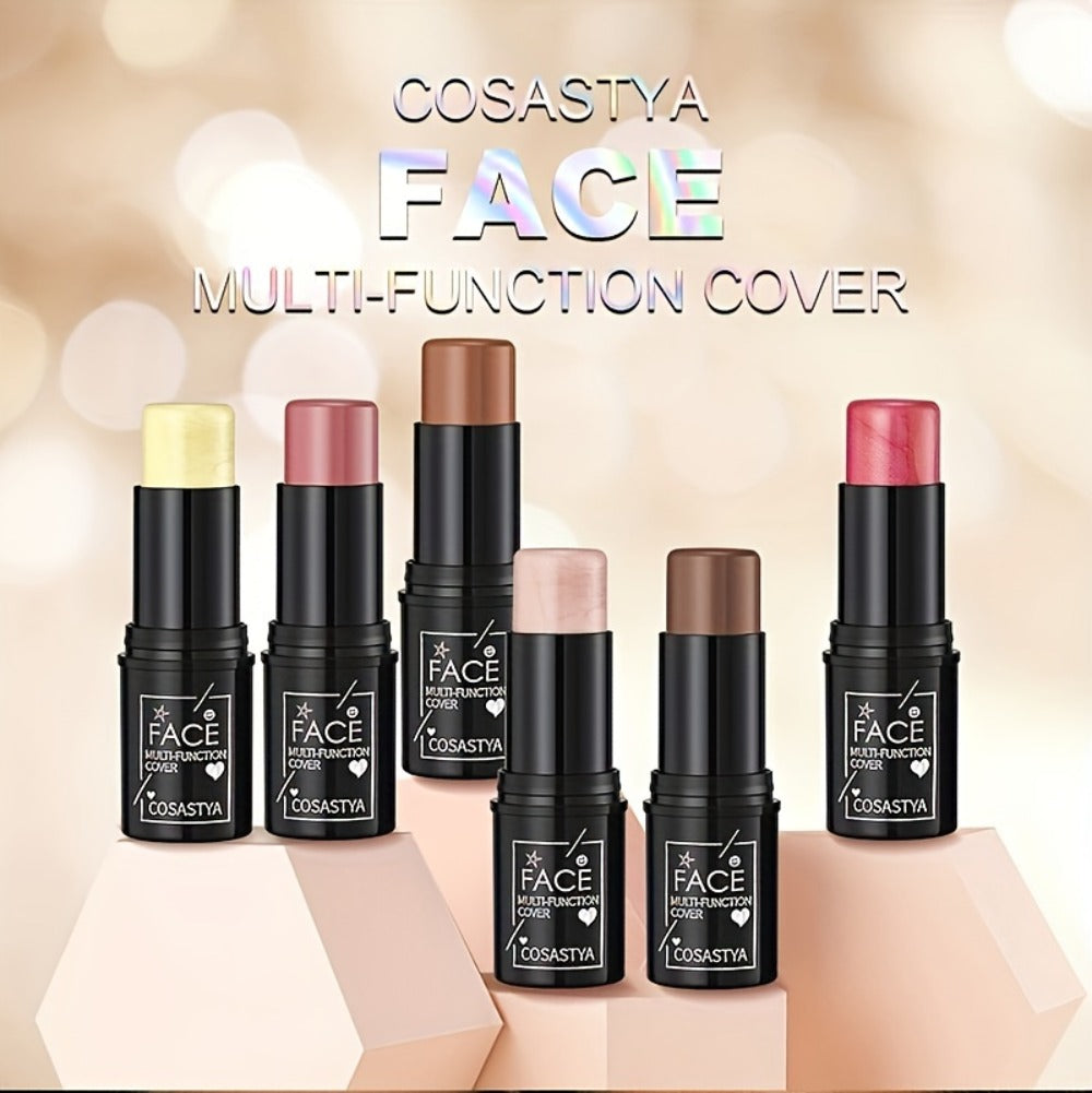 3-in-1 Makeup Stick Set 6pcs — Waterproof Blush Eye Shadow & Highlighter Stick, Long-Lasting Moisturizing Cream Formula, Pink & Brown Luster Shades for All Skin Tones - product image 11