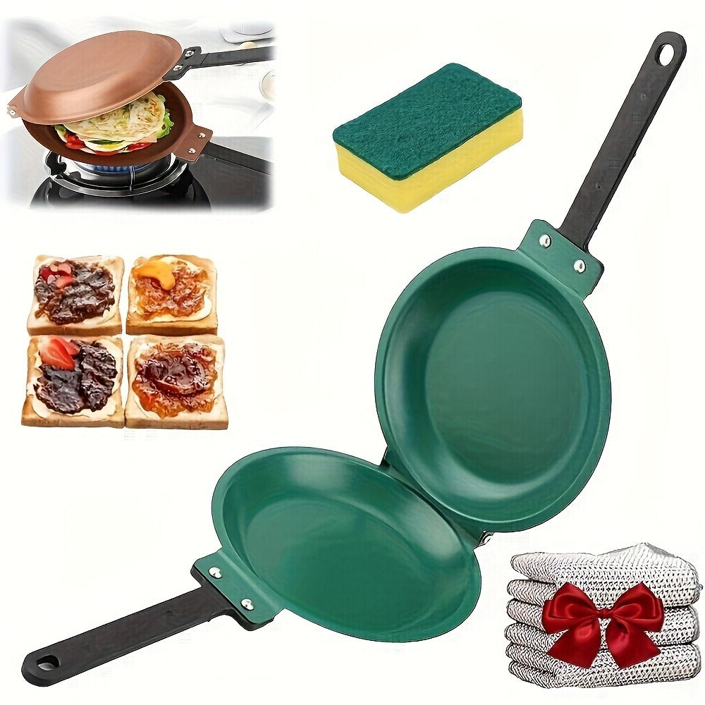 Reversible Non-Stick Pancake Skillet – Foldable Stainless Steel Flip Pan for Fluffy Pancakes, Omelettes & Frittatas | Dual-Sided Coating Dishwasher Safe Breakfast Cookware Pan - product image 3