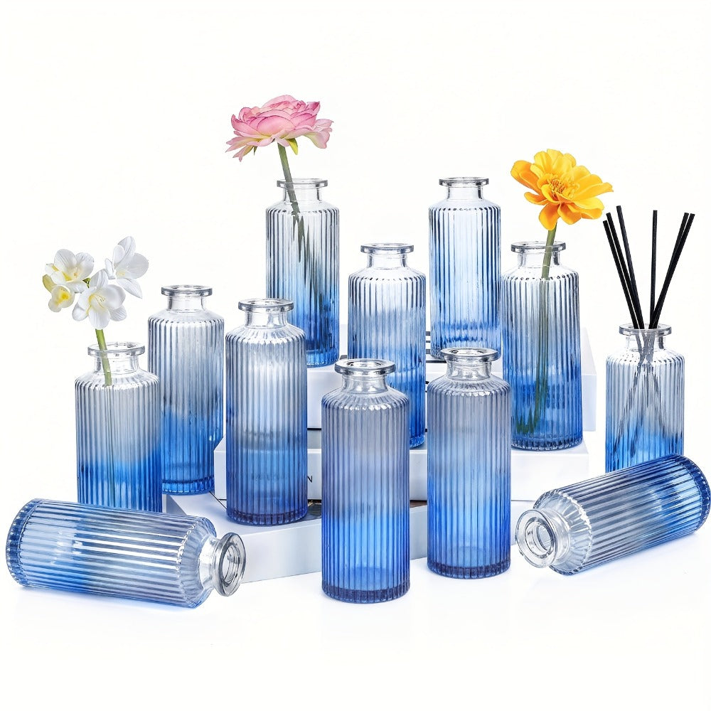 Mini Bud Vases Set - Modern Striped Clear Glass Flower Vases for Wedding Centerpieces, Birthday Party, Anniversary, Home Table Decor, Multiple Sizes 12/24/36 Pcs - product image 5