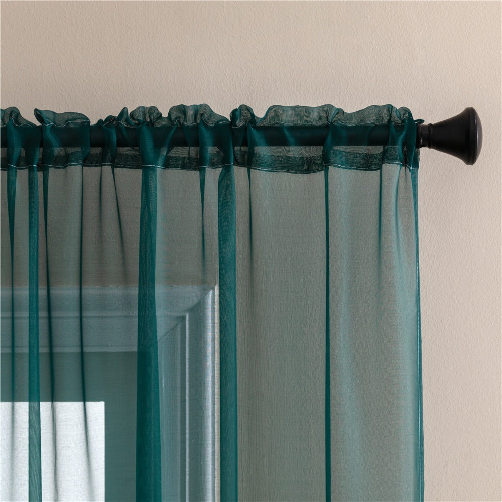 Sheer Curtains 2 Panels Rod Pocket – Light Filtering Privacy Window Drapes for Living Room Bedroom Modern Home Decor - product image 33