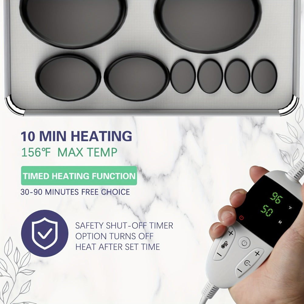 Basalt Hot Stone Massage Kit 20Pcs with Temperature Control Heater - Professional Spa Therapy Set for Full Body Neck Back Leg Stomach, Natural Stones Warmer for Therapist & Home Us - product image 3