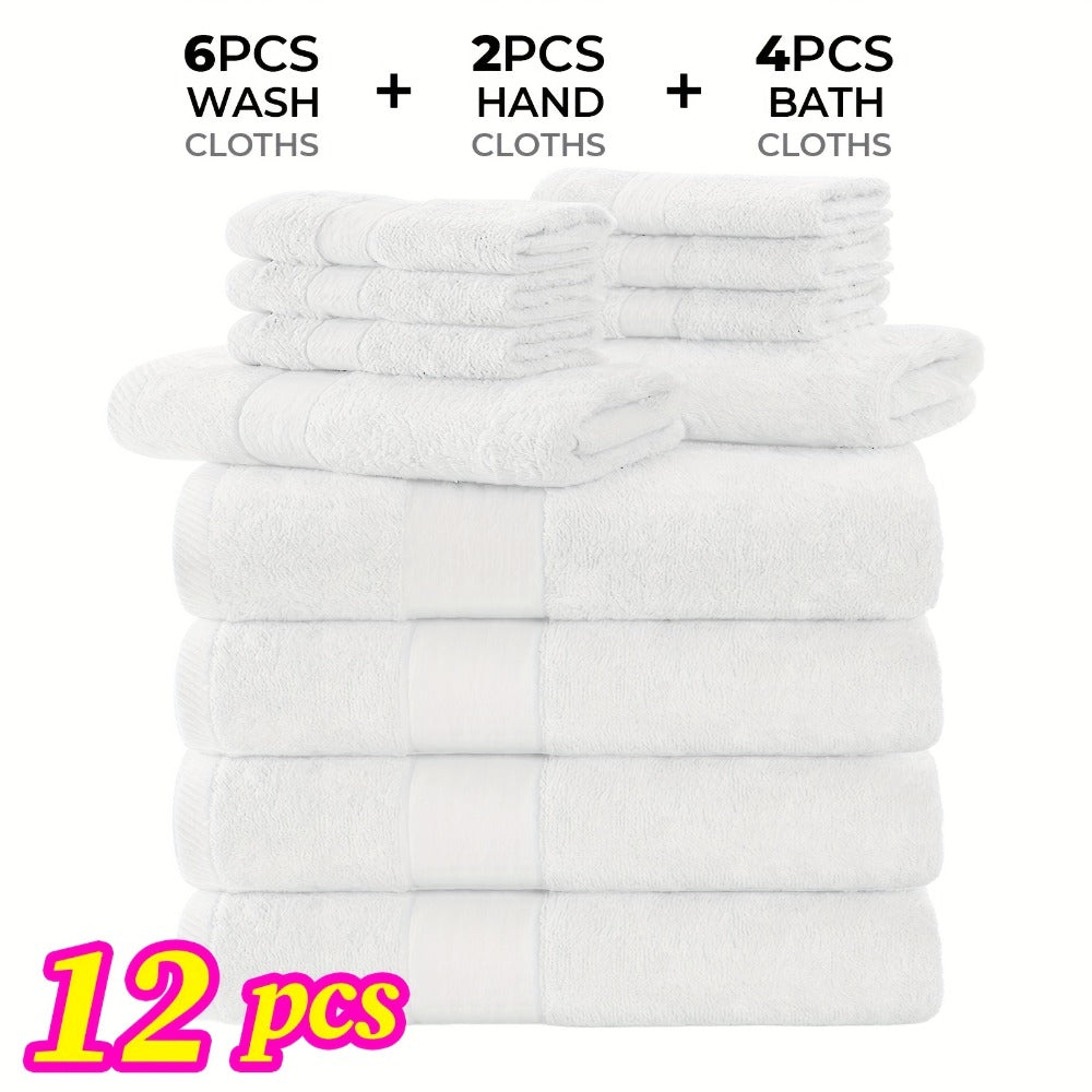 Luxury Towel Set 12 or 24 Piece Hotel Quality Cotton - Highly Absorbent Quick Dry Thick Bath Towels Hand Towels Washcloths | 7 Colors | Hotel Spa Gym Home Bathroom Essentials Gift  - product image 10