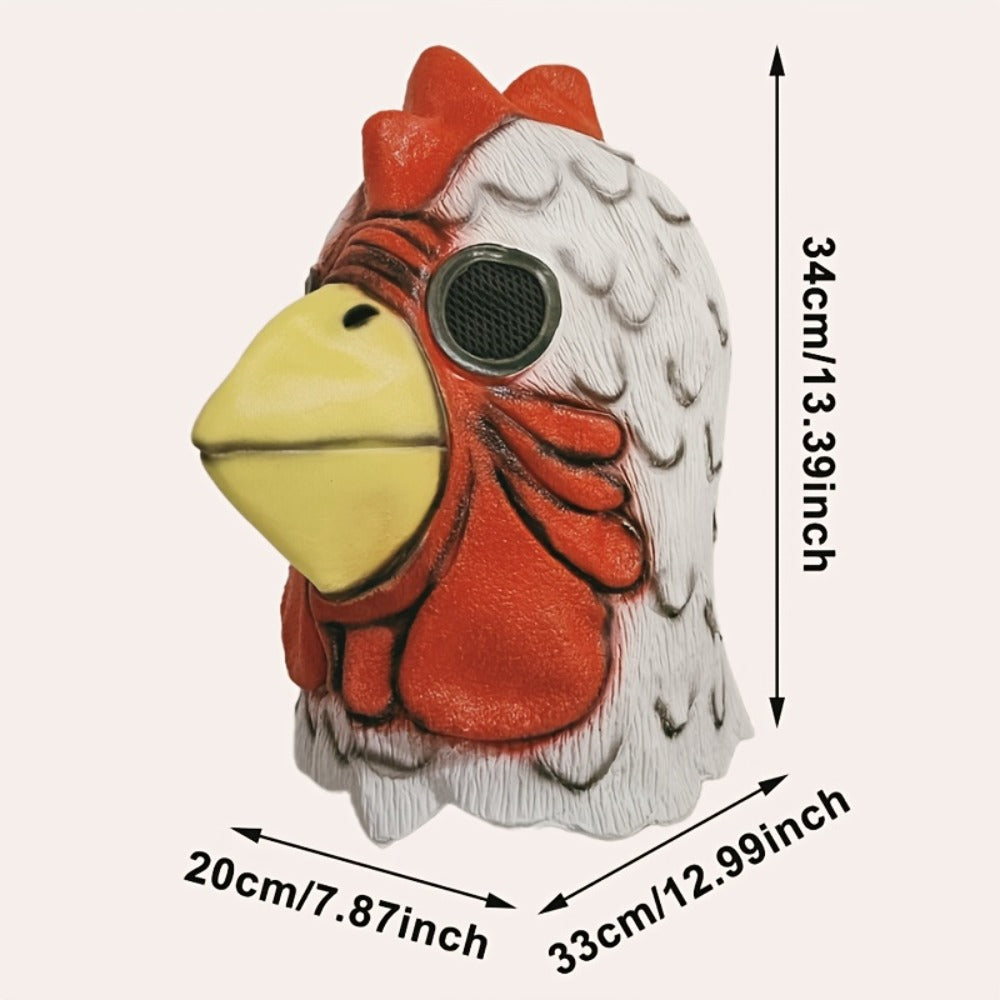 Funny Chicken Animal Costume Mask with Realistic Combs & Wattle for Halloween Parties, Carnivals, Cosplay & Themed Events, One Size Fits Most Adults, Humorous - product image 2