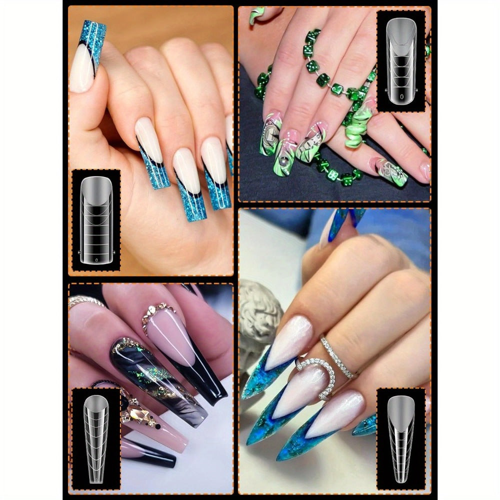 Poly Gel Nail Extension Form Kit - 192pcs Dual Forms, 96pcs Reusable Pads, 8 Shapes Acrylic Mold, Brush Pen, Files & Clips, Complete French Nail Extension Beginner Set for Home Sal - product image 3