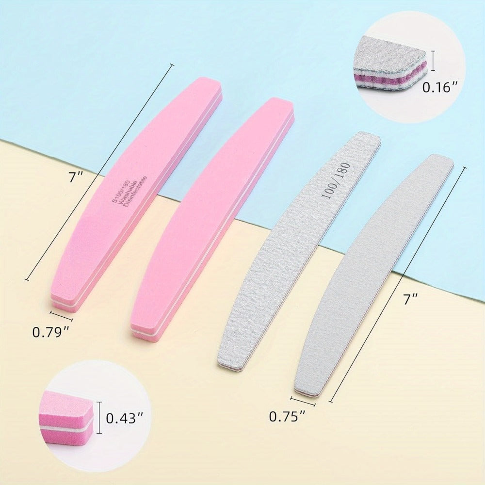 Nail Files and Buffers Professional 100 180 Grit Double-Sided Sanding Boards Reusable Polishing Blocks for Manicure Pedicure Salon Home Use Value Pack 20 or 35 Pieces - product image 2