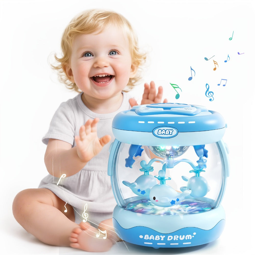 Baby Rotating Projector Music Toy 3 Months+ | Interactive Animal Sounds & Lights, Multi-Functional Sensory Learning Toy for Infants, Party Music & Motor Skills Development Gift for Boys & Girls