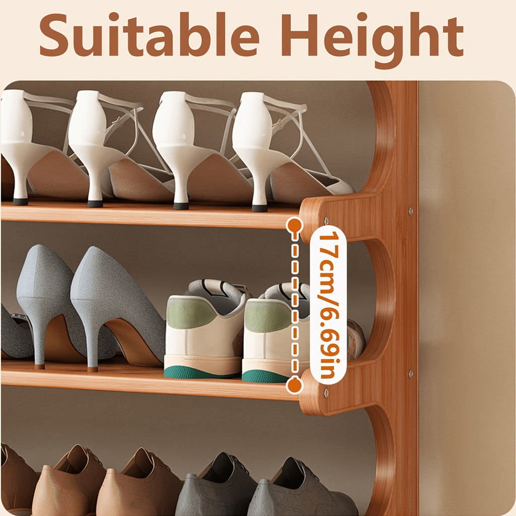 3/5/6-Tier Bamboo Shoe Rack - Bamboo Shoe Storage Solution - Multi-Tier Freestanding Organizer - Easy to Assemble and Space-Saving - Suitable for Entryway - product image 8