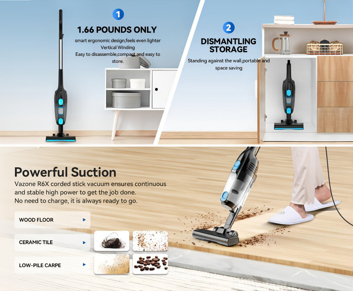 Cordless Stick Vacuum 30KPa 600W Motor 68oz Bagless Upright Lightweight Vacuum Cleaner for House Car Hard Floor Carpet Pet Hair Multi-Color - product image 18
