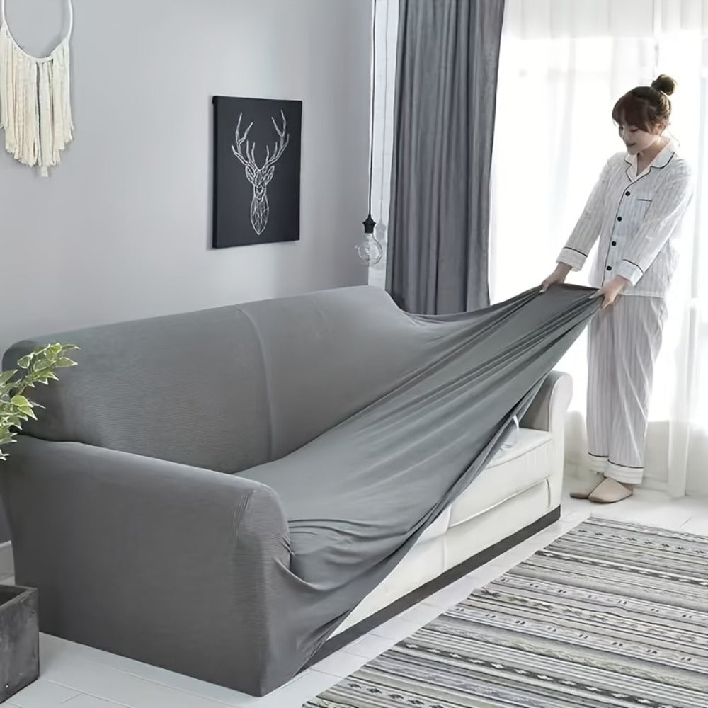 Elastic Anti-Slip Sofa Cover - Stretch Pet Friendly Couch Slipcover with Cat Paw Protection, Easy Care Fabric for Living Room Bedroom Office, 7 Colors 1-4 Seater - product image