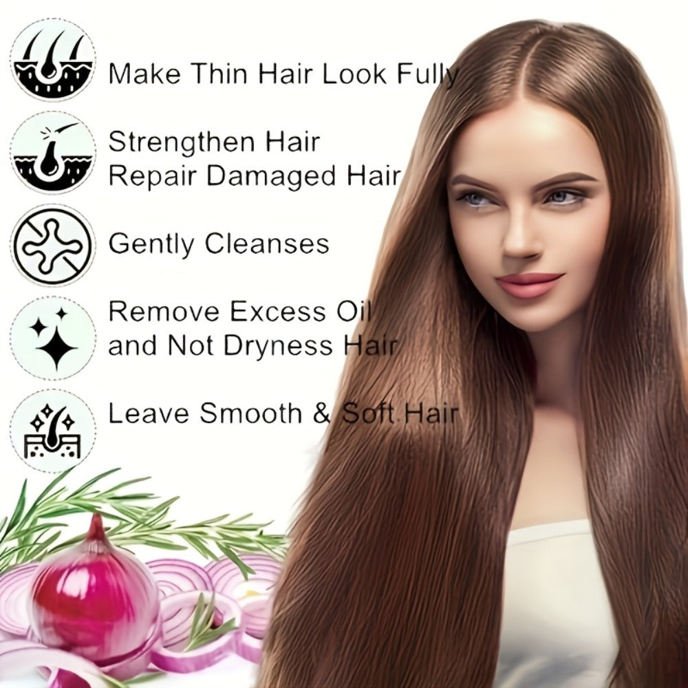 Onion Biotin Shampoo and Conditioner Set — Rosemary & Jojoba Oil, Anti-Dandruff, Strengthening & Nourishing for Dry Rough Damaged Hair, Promotes Hair Growth, Smoothing Formula, Men - product image 12