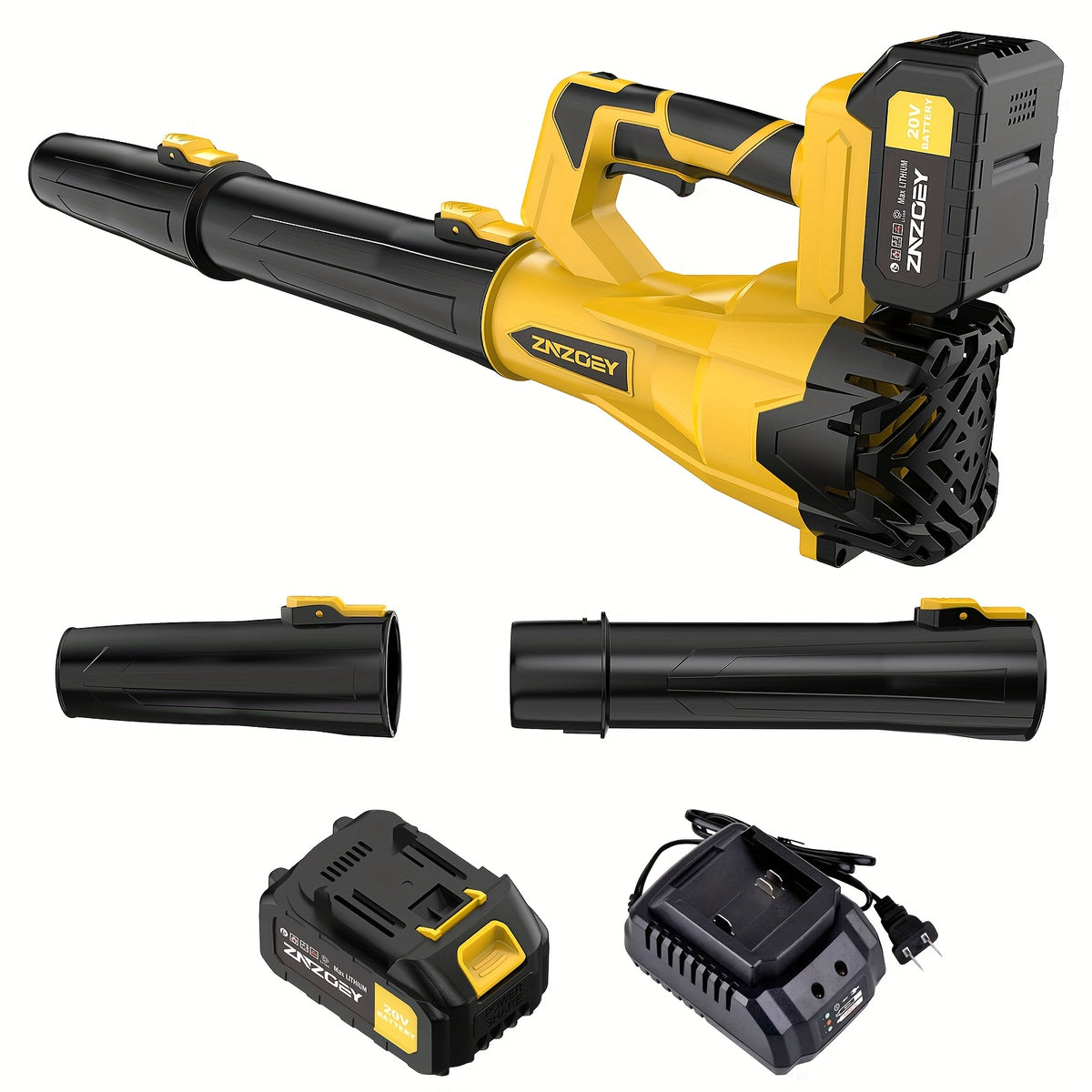 High Power Cordless Leaf Blower with 4.0Ah Batteries, 580CFM/160MPH, 6 Speed Levels & Extension Nozzle - Ergonomic Non-Slip Handle, Lightweight Design for Lawn - product image 2