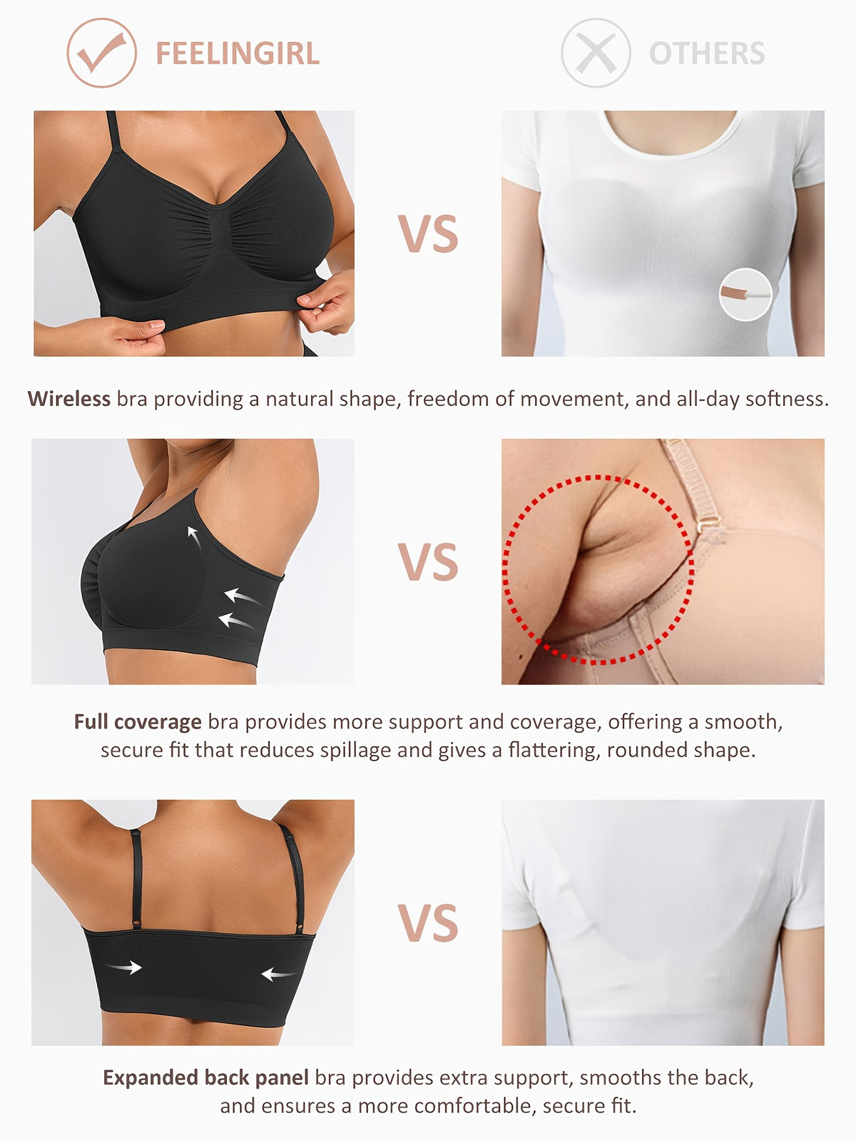 Women's Push-Up Seamless Bra with Breathable Design and Back Control - product image 5