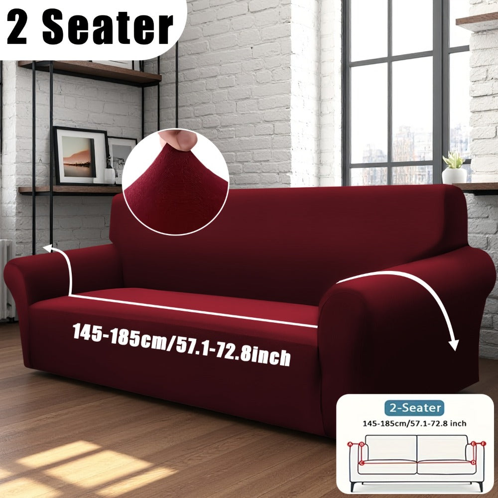 Stretch Sofa Cover Elastic Band | Milk Fiber Fabric Slipcover, Machine Washable Polyester Spandex, 1 to 4 Seater Armchair Couch Cover, Red Gray Blue Black Coffee, Home Decor - product image 9