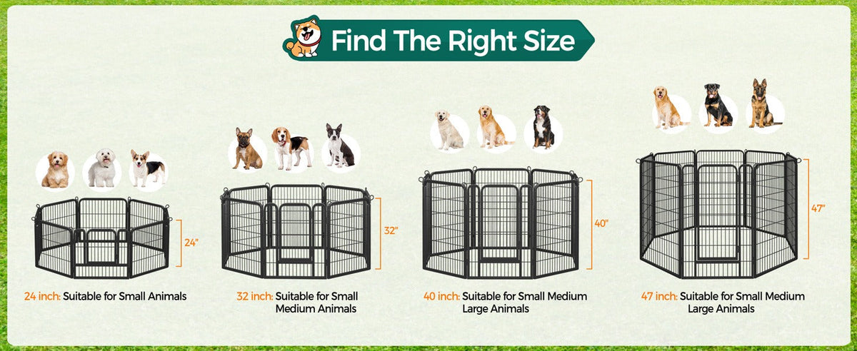 8 & 16 Panel Pet Exercise Pen for Large Medium Small Dogs, Carry-along Indoor Outdoor Puppy Pen for Yard Garden Camping RV, 24"/32"/40" Panel Height – Dog - product image 21