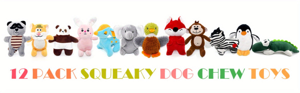 Soft Chew Toys for Small to Medium Dogs, Cute Teething Toys Set with Squeaker, Interactive Dog Toy Bundle | Dog Squeaky Toys 12 Pack Stuffed Animal Plush Puppy - product image 8