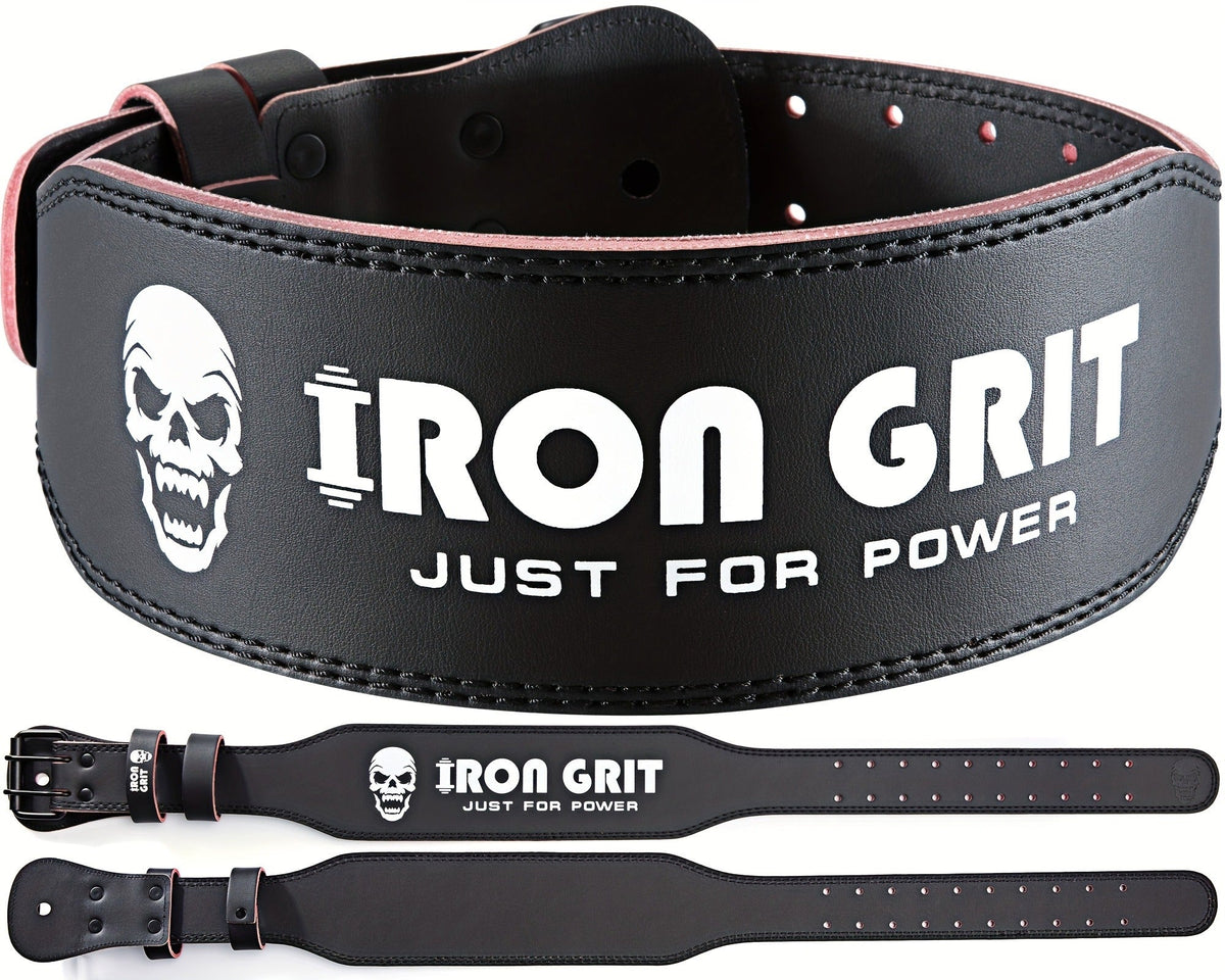 Men's Weight Training Protective Gear M & L | Weightlifting Belt Cowhide Leather Lumbar Support for Powerlifting, Squats & Deadlifts
