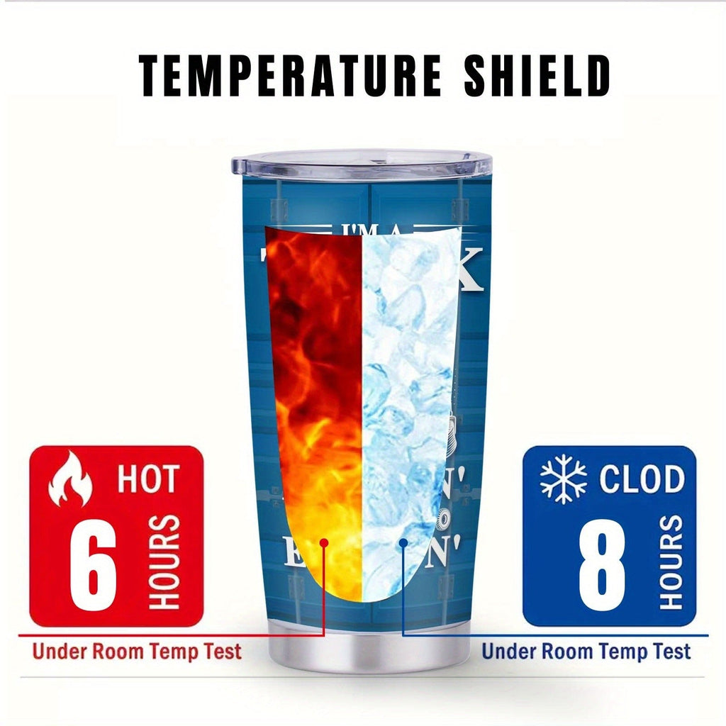 Truck Driver Tumbler 20oz Stainless Steel Insulated Coffee Cup with Lid Birthday Gift for Husband Son Grandpa Nephew Farmer Truck Driver Men for Kitchen & Dining