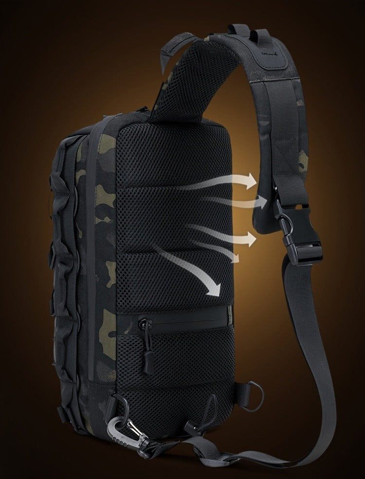 Large Capacity Tactical Chest Pack, Waterproof Nylon EDC Crossbody Bag for Hiking, Cycling, Fishing & Camping, Multi-Compartment, Adjustable Strap | MOLLE - product image 14