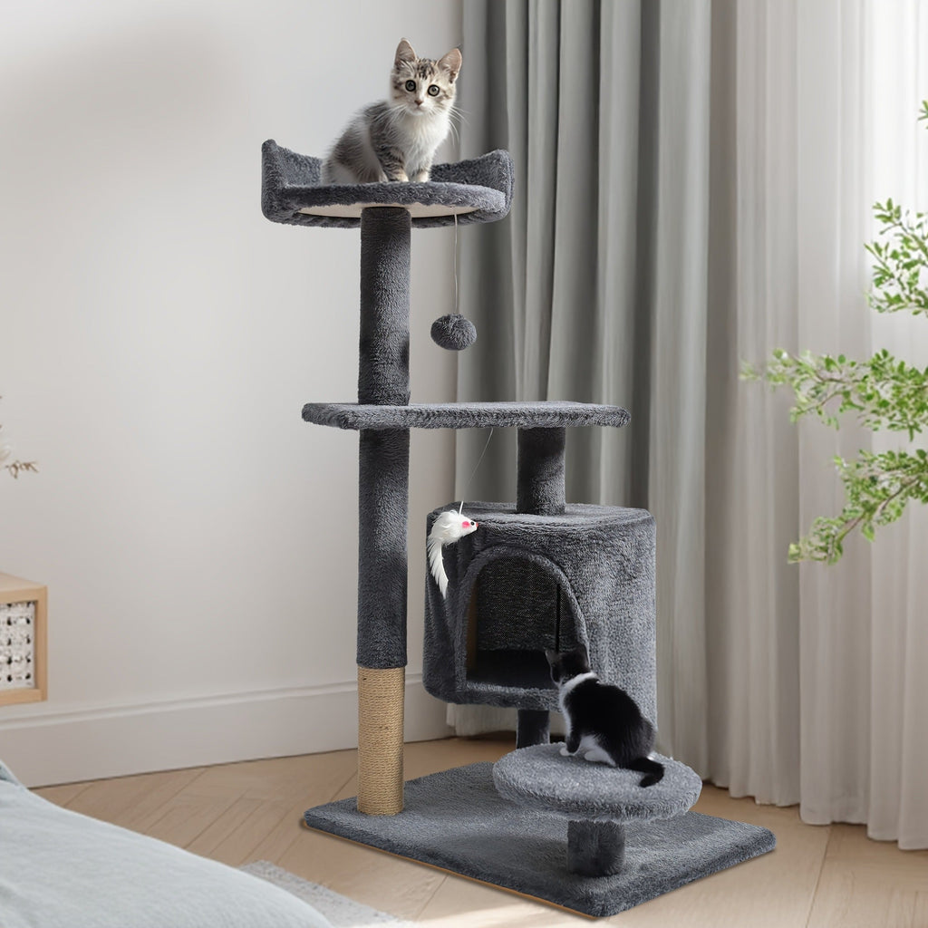Cat Tree Tower Multi-Level with Cat Bed, Condo & Sisal Scratching Post – 3 or 4 Tier Indoor Cat Tree for Large Cats, Kitten & Senior Cats, Sleek Cat Furniture - product image 4