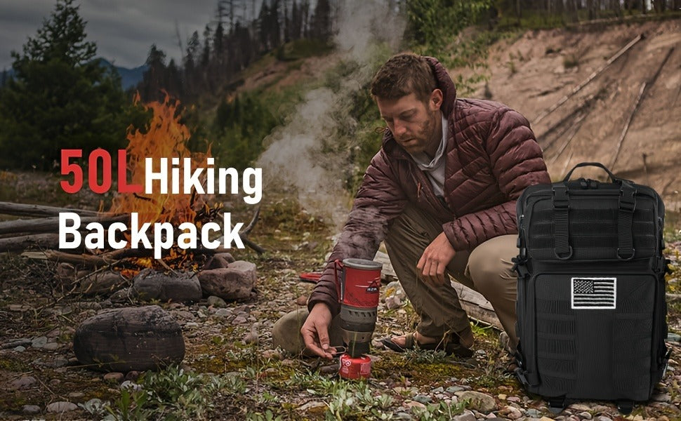 Large Capacity Molle Rucksack for Camping, Hiking, Hunting, Fishing & Travel, Unisex with Multiple Color Options | Tactical Military Backpack 50L - product image 23