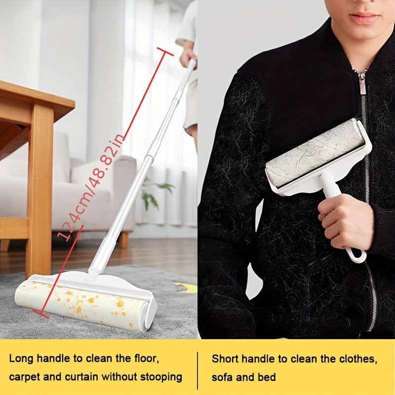 Reusable Sticky Roller for Sofa, Carpet, Clothes, Floor & Furniture, Tear-Off Design, White – Lint Roller with 49-Inch Extendable Handle for Pet Hair Removal - product image 16