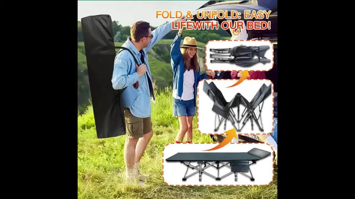 Heavy Duty Folding Bed 500 600 700 LBS Capacity Extra Large Travel-friendly Camping Cot Guest Bed with Optional Mattress Sturdy Steel Frame Flip-Up Collapsible - product image 18
