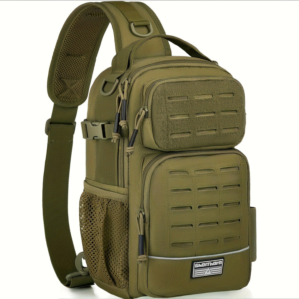 Tactical Outdoor Gear Bag for Fishing Tackle, Hunting & Camping, Multi-Pocket Crossbody Bag, Available in Green Camo, Black Camo, Black & Khaki, Gift Box - product image 11