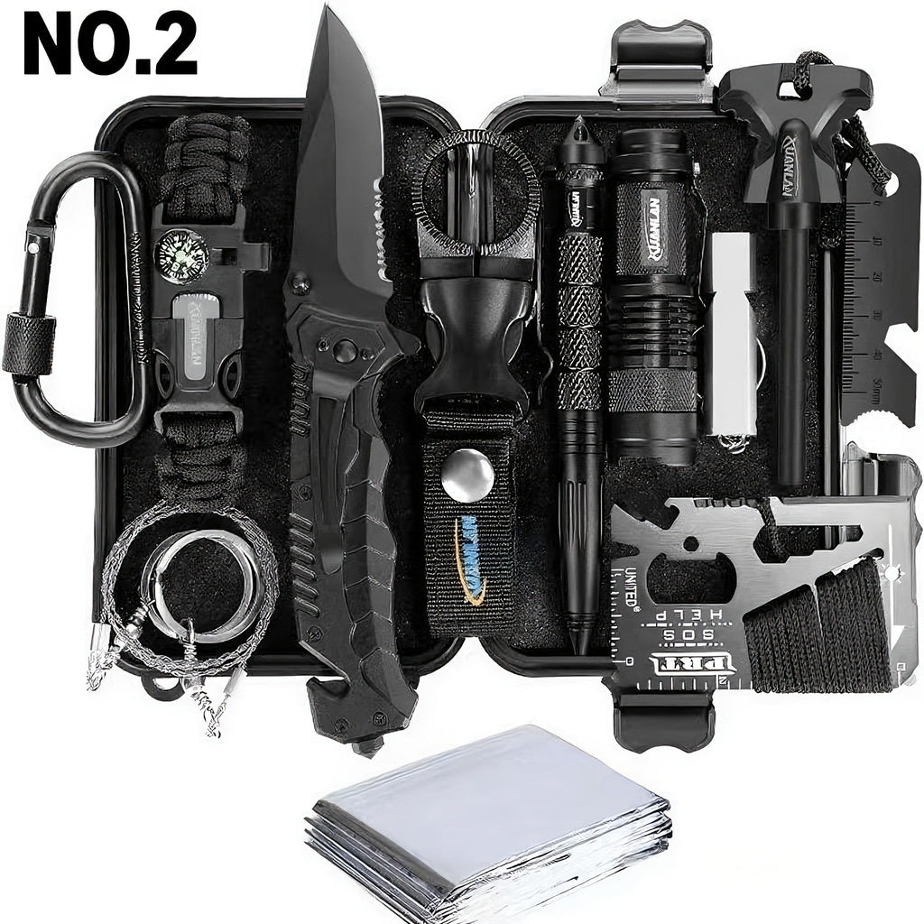 Tactical Survival Kit Multi-Tool Box | Emergency Outdoor Gear with Magnesium Fire Starter, Flint & First Aid Supplies for Camping, Hiking, Hunting & SOS - product image 12