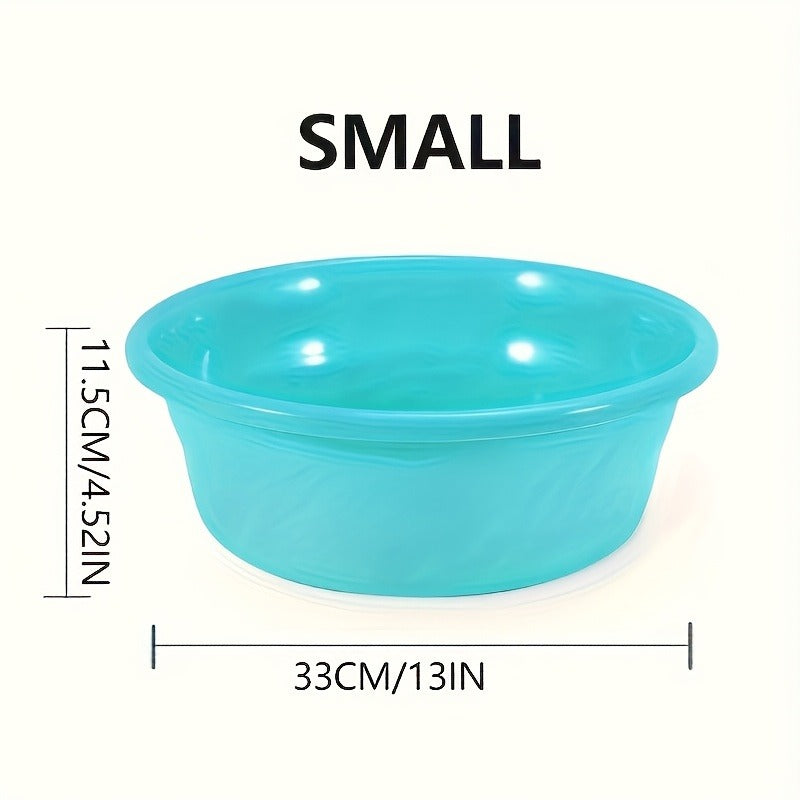 Plastic Wash Basin 12 Quart Stackable Round Tub | Portable Household Washing Bowl for Kitchen, Camping, Face Washing, Fruit & Vegetable Cleaning, Dish Washing & Bottle Rinsing, 4 Colors, Small to Oversized