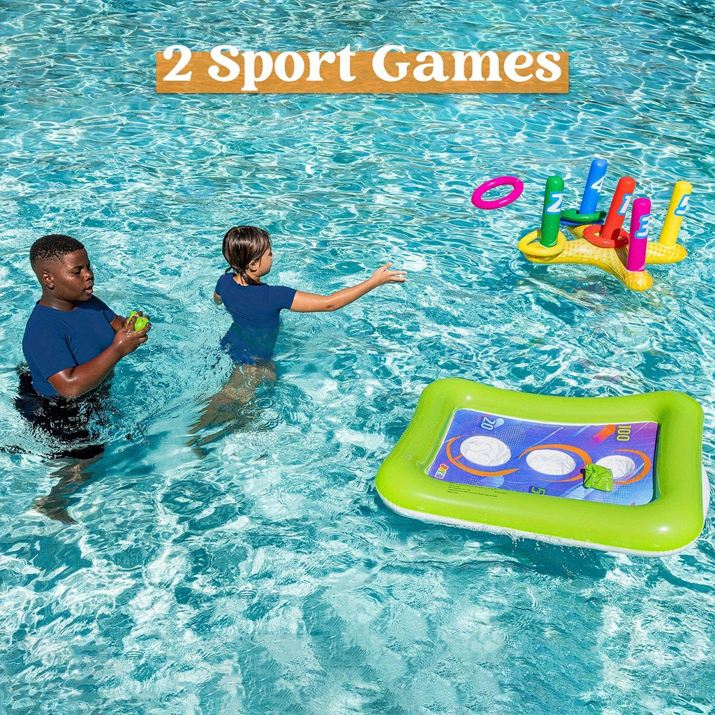 2-in-1 Ring Toss & Cornhole Floating Swimming Pool Party Games for Kids & Adults | Inflatable Pool Toss Game Set - product image 12