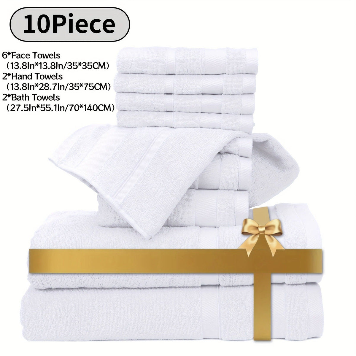 100% Pure Cotton Large Bath Towels for Women & Men, Highly Absorbent Quick Dry Spa Hotel Quality Towels for Bathroom, Bedroom, Gym, Pool & Travel, Soft Fluffy Luxury Towel Sets | Cotton Bath Towel Set 6/10 Piece