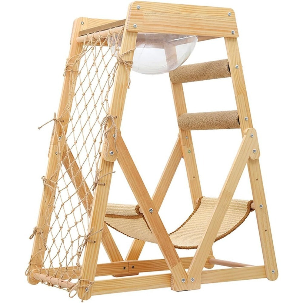 Bamboo Stable Cat Climbing Tower for Indoor Cats, Kittens & Small Cats, Space-Saving Design | Cat Tree Triangle Cat Tower with Sisal Scratching Posts, Soft - product image 6