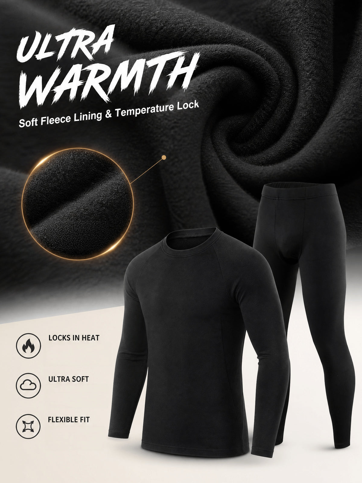 Christmas 4pcs Men's Thermal Underwear Set Fitness, Sports & Casual Outfit, Men's Lined Long Sleeve Base Layer Winter Fitness Top, Quick Dry Running Trousers - product image 3