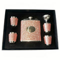 Flask Set for Women 6oz Leather Wrapped Stainless Steel Hip Flask Gift Set with 4 Cups and Funnel Pink Orange Blue Holiday Christmas Valentine Gift for Girlfriend Mom - product image 19