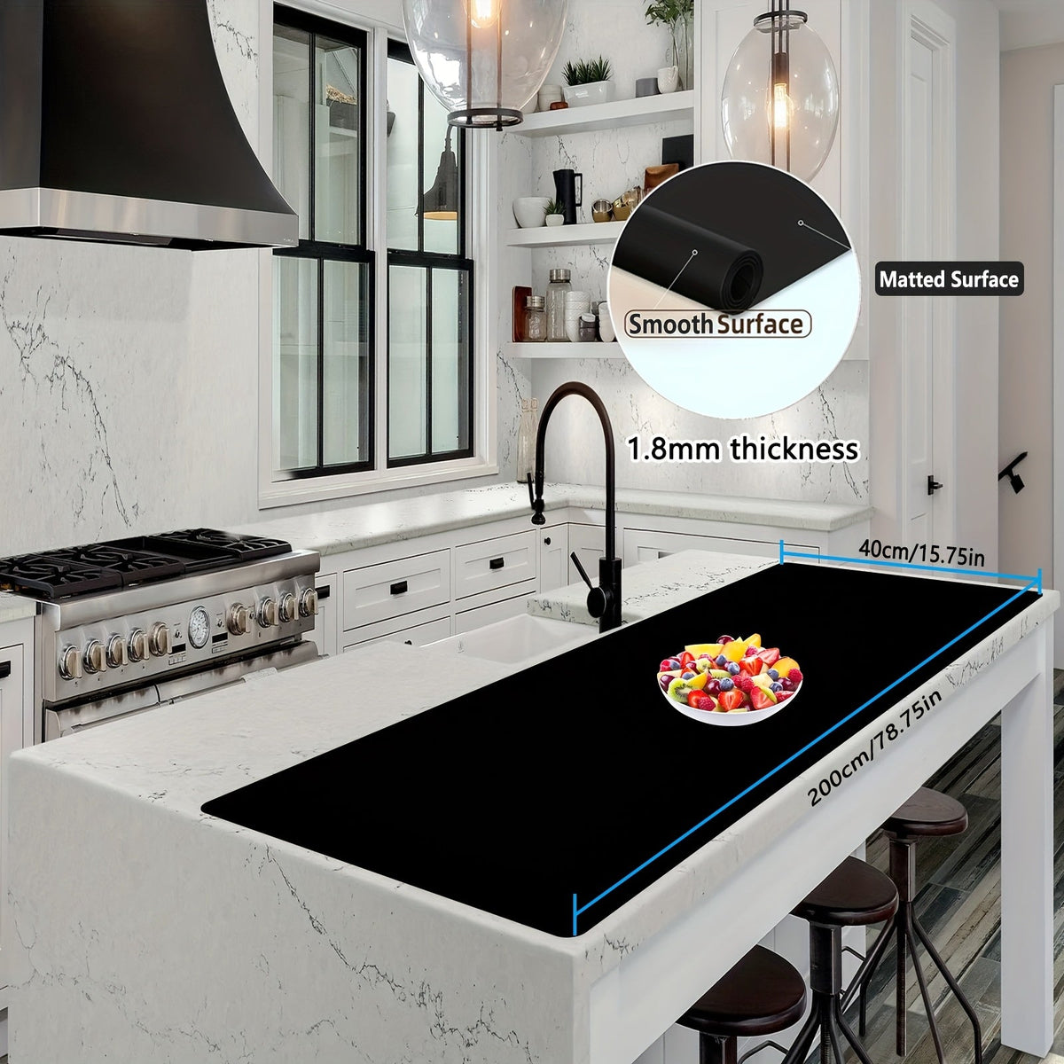 Extra Large Silicone Mat for Kitchen Counter – Nonslip Heat Resistant Countertop Protector, Nonstick Waterproof Craft Mat & Placemat, Multiple Sizes & Colors - product image 42