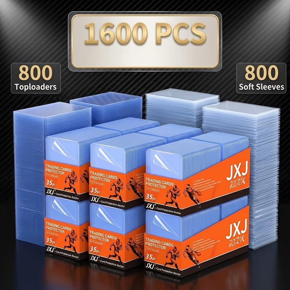 Top Loaders and Card Sleeves Combo Set 3x4 Inch Hard Plastic Baseball Card Protectors for Sports Football Game Cards Choose 100 200 400 or 800 Top Loaders Plus - product image 4