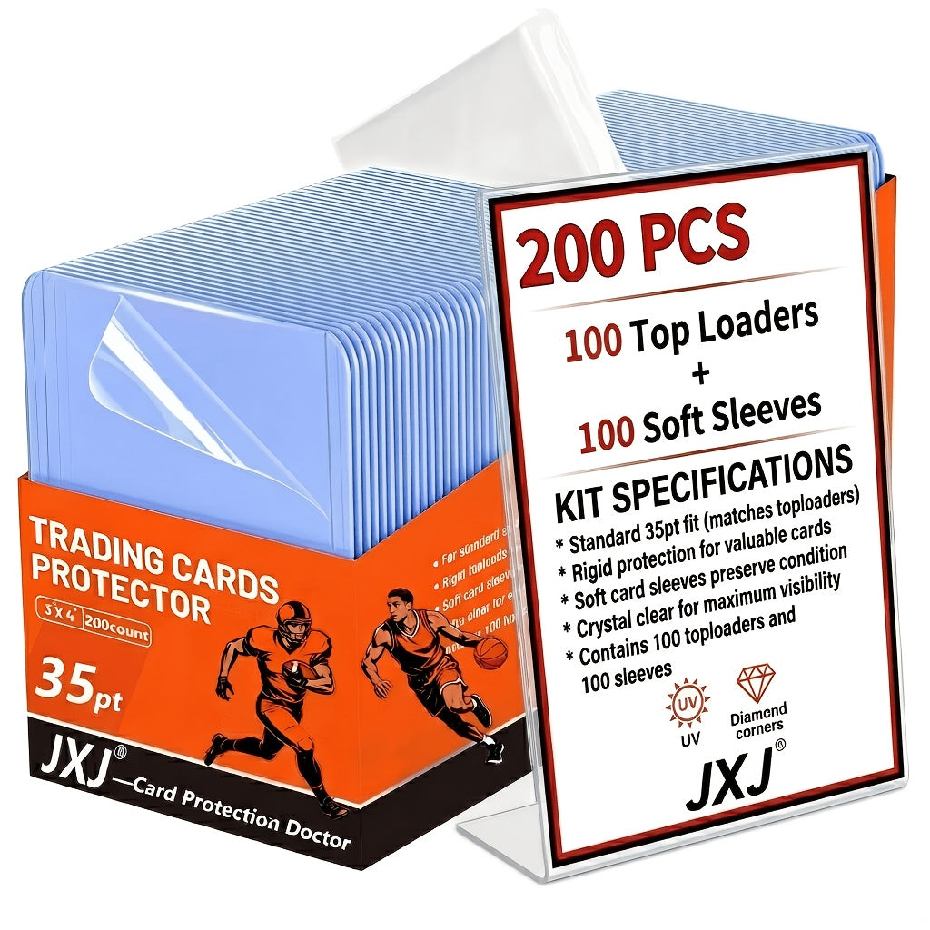 Top Loaders and Card Sleeves Combo Set 3x4 Inch Hard Plastic Baseball Card Protectors for Sports Football Game Cards Choose 100 200 400 or 800 Top Loaders Plus - product image
