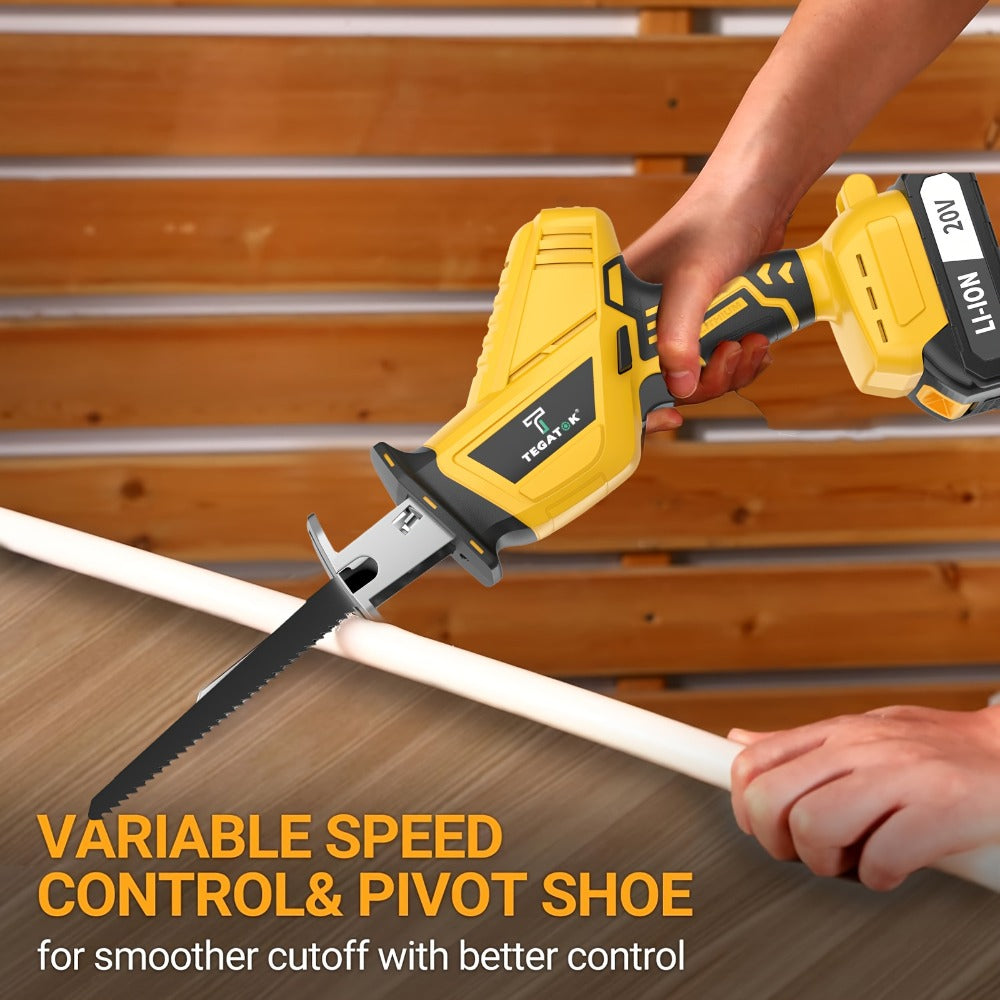 Electric Reciprocating Saw Cordless with LED Light & Safety Lock – Multi-Purpose Cutting Tool with Replaceable Blades, 1 or 2 Battery Options, Carrying Case Included - product image 6