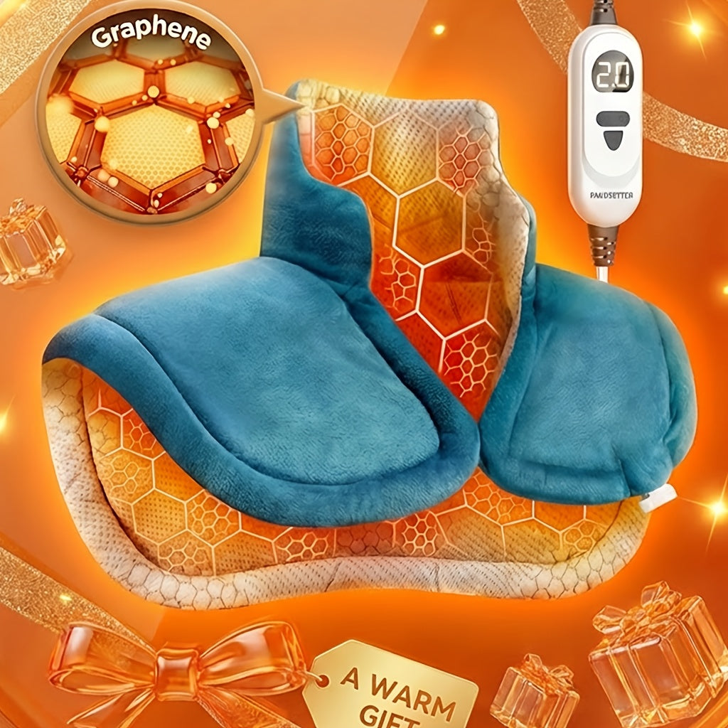 Graphene Heating Pad For Neck Shoulders Back, 3lb Weighted Electric Pad, Deep Heat With Precise Heating & Soft Flannel, 6 Heat Settings, 4 Timer Options, Auto - product image 13