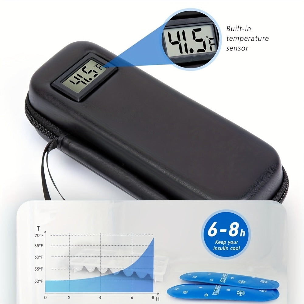 Insulin Cooler Travel Case with Temperature Display – Portable Diabetic Medication Bag with 2 TSA Approved Ice Packs for Insulin Pens, Vials & Diabetic Supplies, Keeps Insulin Cold - product image 2