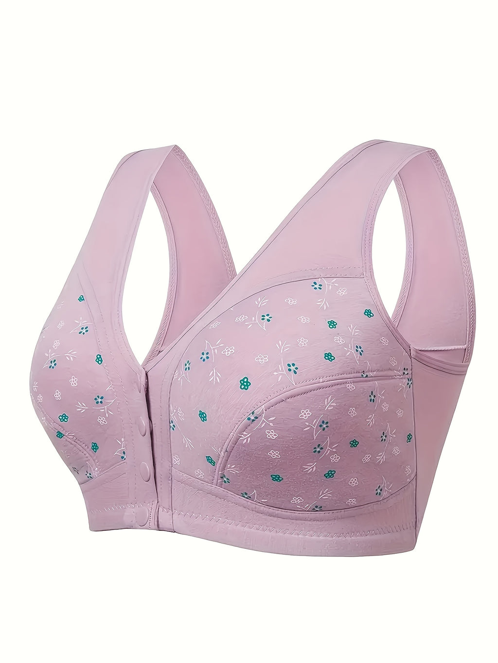 3pcs Plus Size Printed Front-Closure Bra Set Elegant Full-Cup Wire-Free Comfort Bras Women's Lingerie & Underwear Sets Everyday Bras Fashion Underwear - product image 28