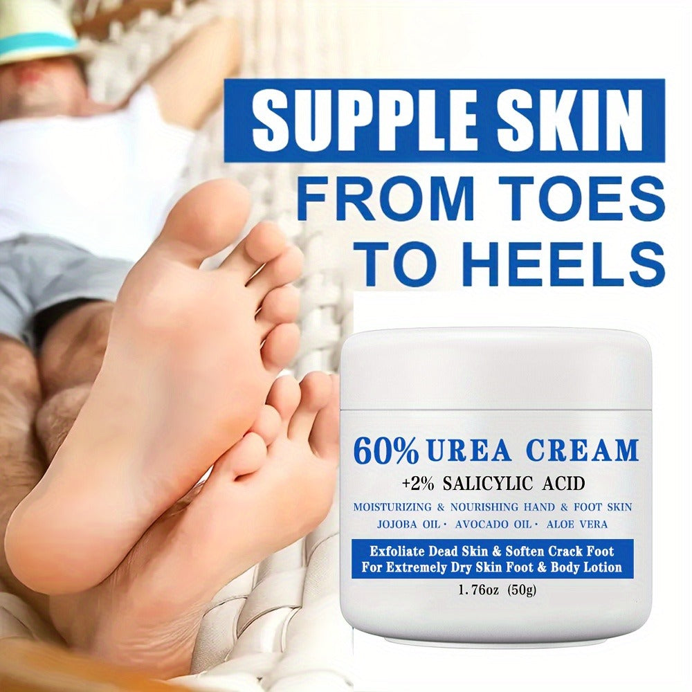 Urea Foot Cream 60% with 2% Salicylic Acid Deep Moisturizing Exfoliating Heel & Hand Lotion – Softens Dry Cracked Skin, Jojoba & Avocado Oil, Hypoallergenic 1.76oz - product image 7