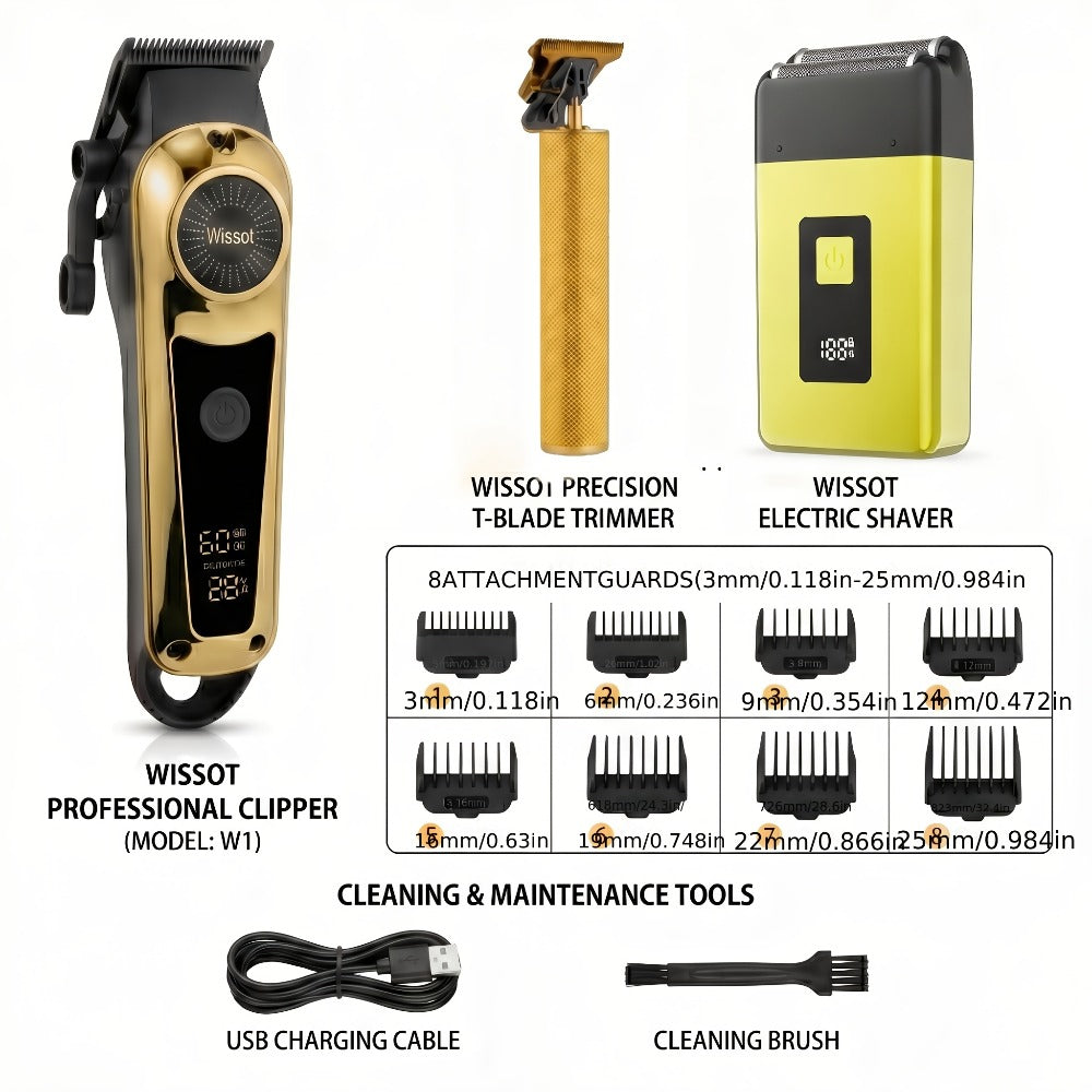 3-in-1 Grooming Kit for Men — Electric Hair Clipper, Nose Hair Trimmer & Shaver Set, USB Rechargeable Lithium Battery Cordless, 2 3 4-Piece Options, Black & Golden, Gift for Husban - product image 11
