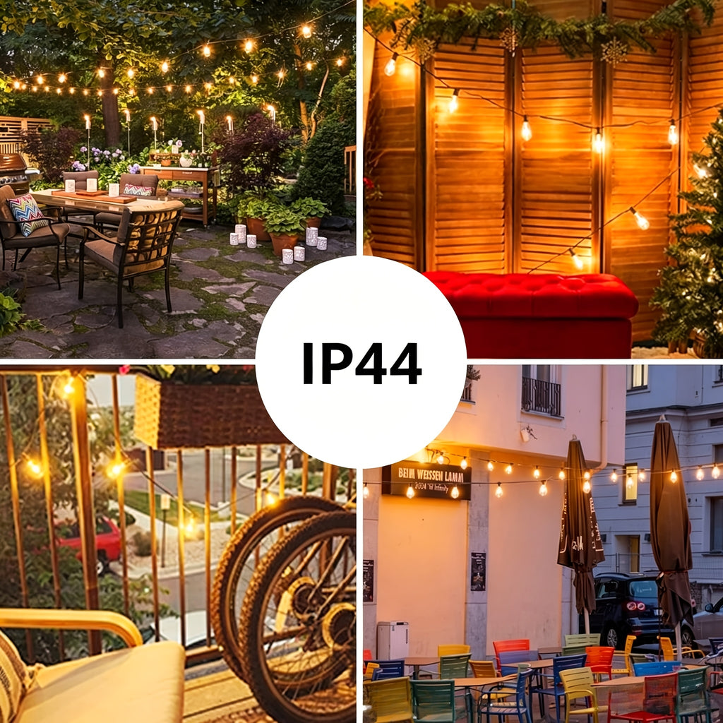 100ft/50ft Waterproof LED String Lights with Shatterproof ST38, Dimmable Outdoor Lights Suitable for Yard, Pool, Camping, Wedding & Garden Decor, 4 Mode - product image 11