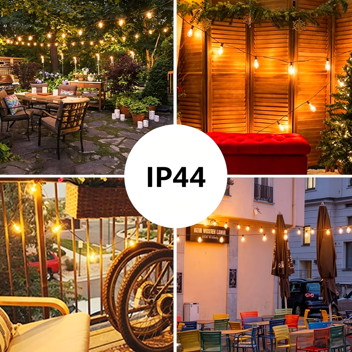 100ft/50ft Waterproof LED String Lights with Shatterproof ST38, Dimmable Outdoor Lights Suitable for Yard, Pool, Camping, Wedding & Garden Decor, 4 Mode - product image 11