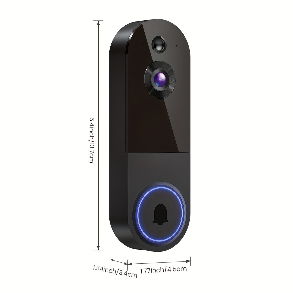 2K Wireless Smart Doorbell, WiFi Camera, Night Vision Function, Artificial Intelligence Snapshot, Rechargeable Battery, Photo and Video Taking, Two-way Intercom, Local Storage