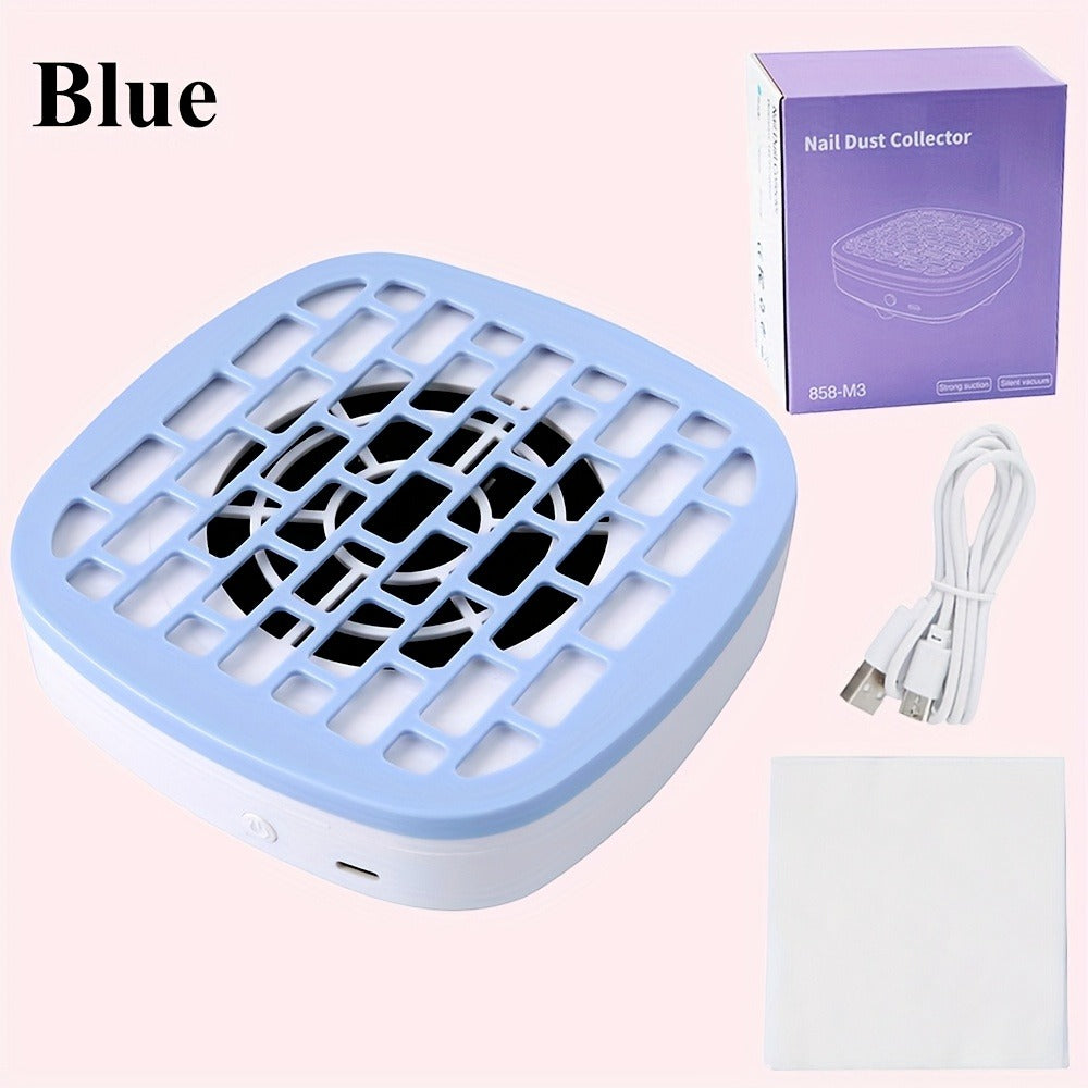 Nail Dust Collector Desktop USB Electric Nail Vacuum Fan Powerful Suction Powder Removal Machine with Filter for Manicure Nail Drill Salon Home Use White Pink Blue Purple - product image 7