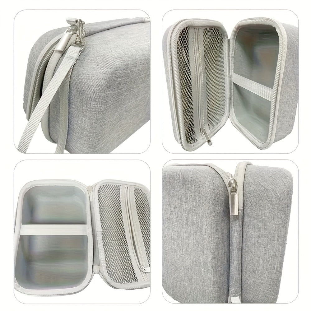 EVA Hard Shell Storage Bag Multi-Compartment Travel Case for Facial Steamer Nebulizer Humidifier Pore Vacuum Cleaner — Portable Beauty Device Organizer with Pockets White - product image 2