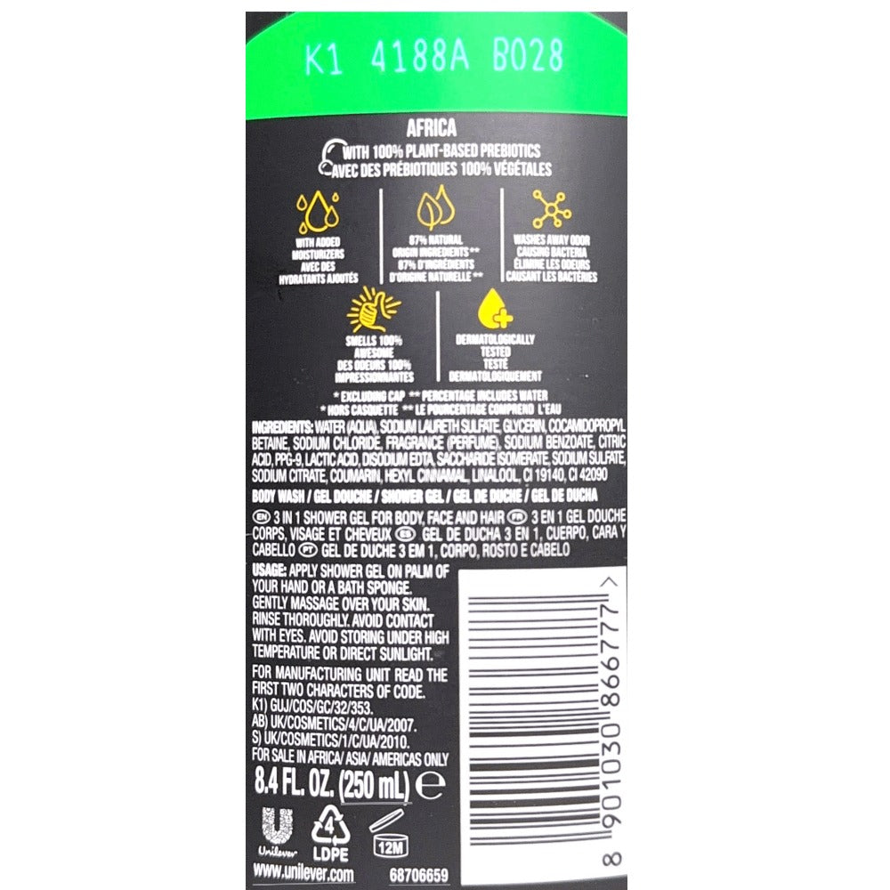 AXE Body Wash 4-Pack Mix Variety Set – Assorted Scents Men's Body Wash Bundle, Long-Lasting Fragrance, Moisturizing Formula, Daily Shower Gel for Men, Value Multi-Pack - product image 2